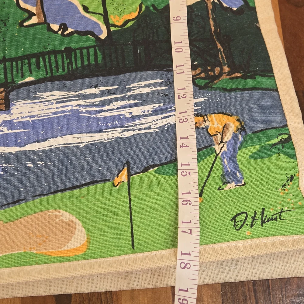 Vintage PGA Canvas Tote Bag - Artist Signed D. Hunt